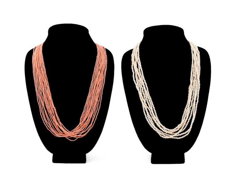 Two Multi-Strand Bead Necklaces