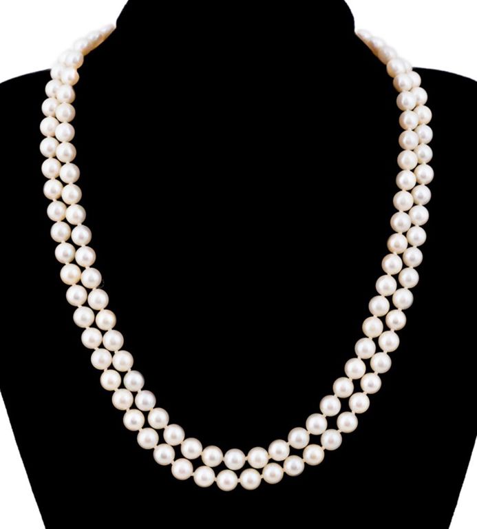 14k Gold Pearl, Diamond and Sapphire Necklace