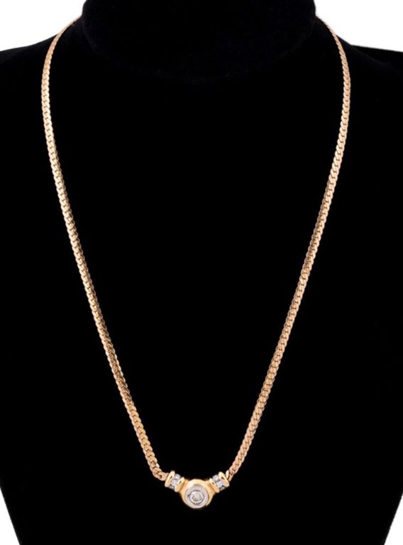 14k Yellow Gold Diamond Necklace