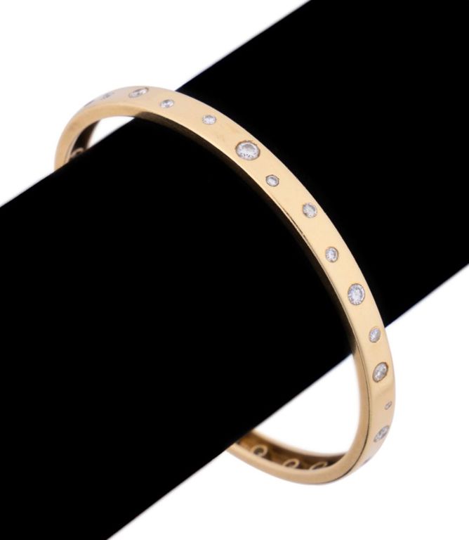 18k Yellow Gold Diamond Bangle Bracelet
