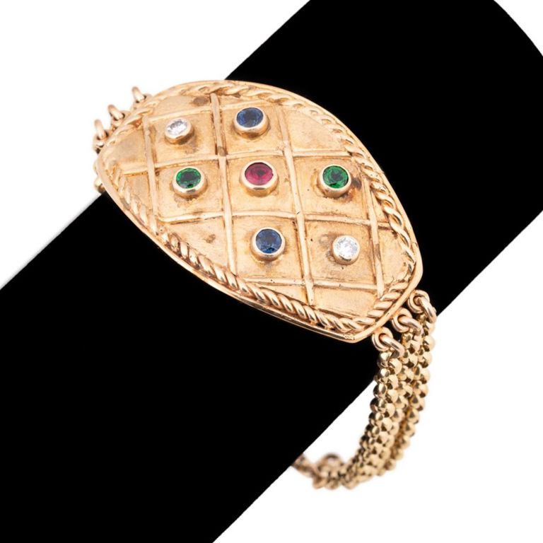 14k Yellow Gold Gem-Set Bracelet