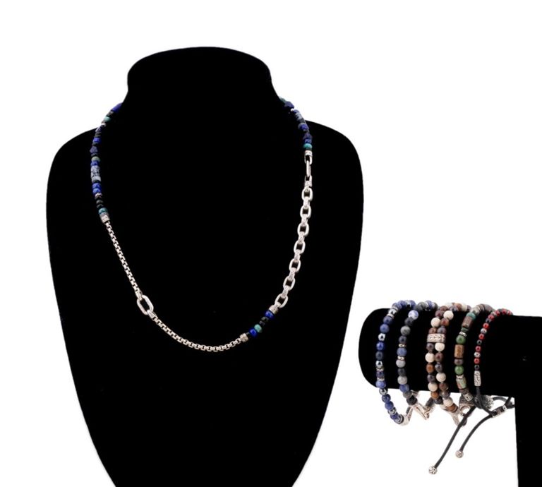 Sterling Silver and Gemstone Beaded Jewelry Set