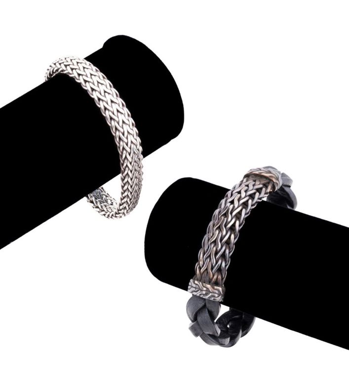Sterling Silver and Leather Bracelets