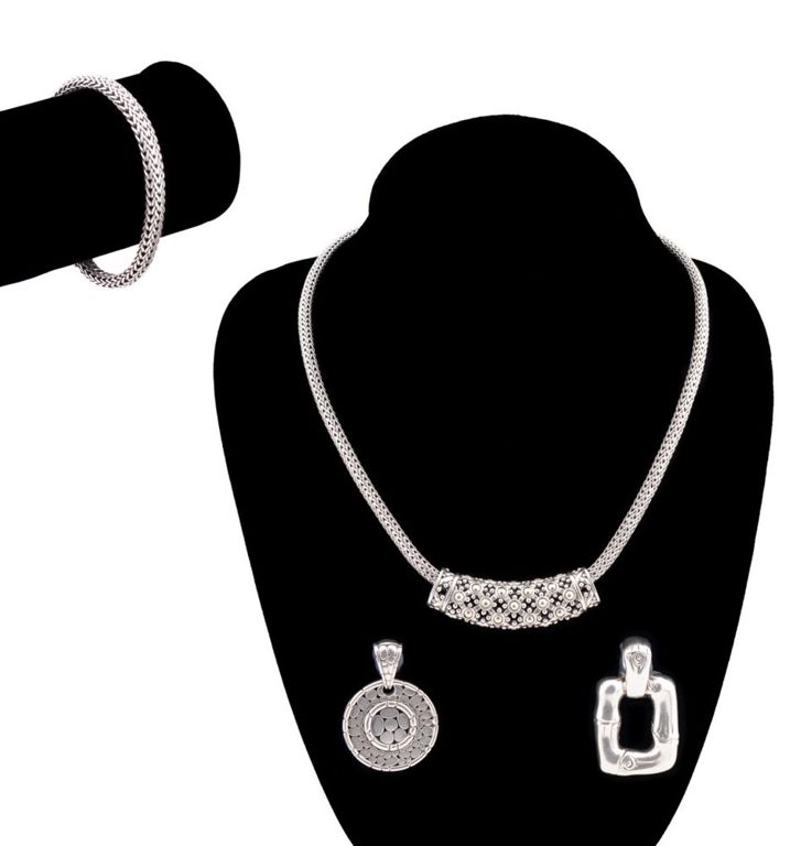 Sterling Silver and 18k Yellow Gold Jewelry Set