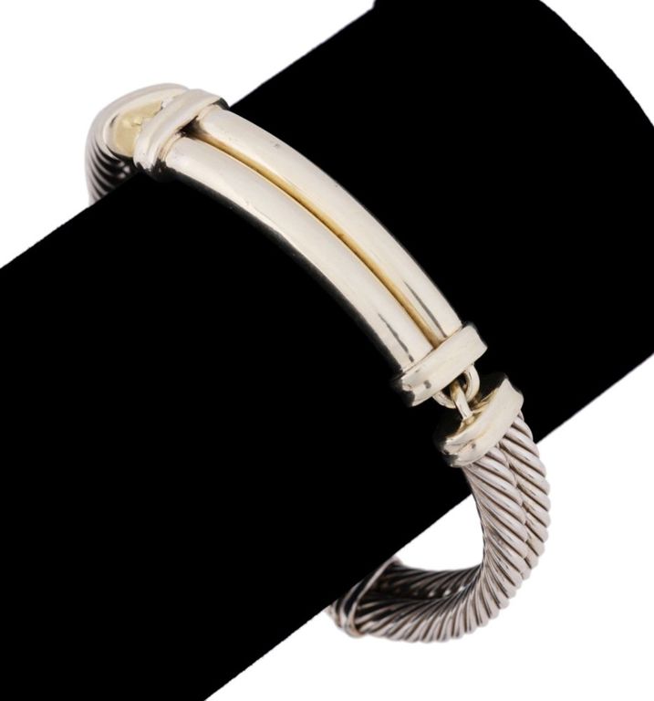 14k Gold and Silver Double Cable Bracelet