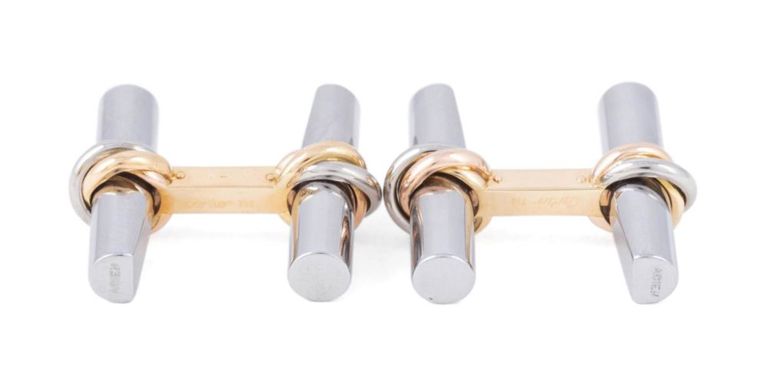 18k Yellow Gold and Steel Cufflinks