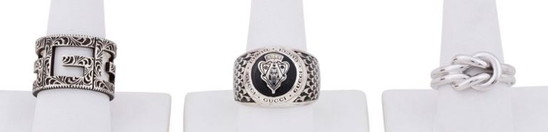 Three Sterling Silver Men's Rings