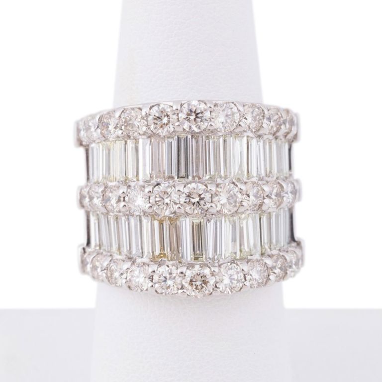 950 Platinum Diamond Cocktail Ring