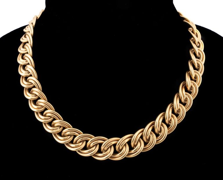 18k Yellow Gold Double Link Necklace