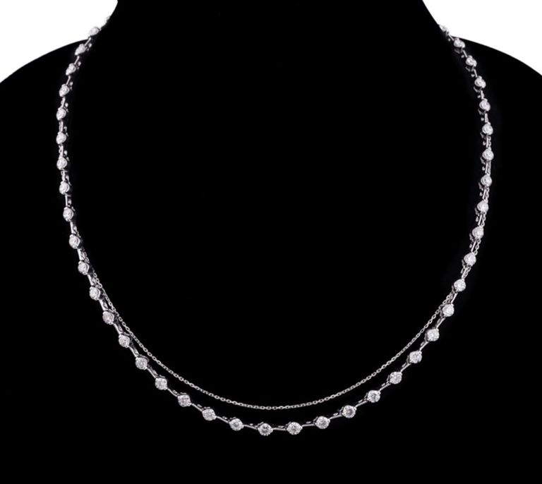 850 Platinum Diamond Chain Necklace