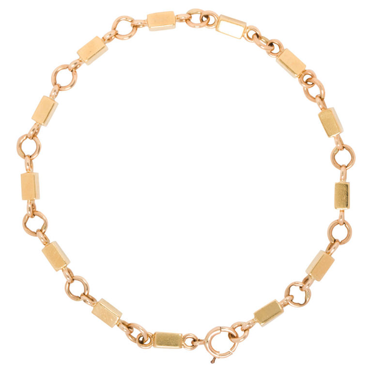 14k Gold Bar Link Bracelet