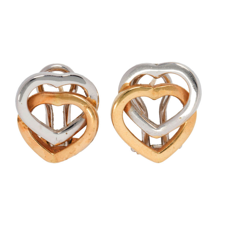 18k Bi-Color Gold Earrings