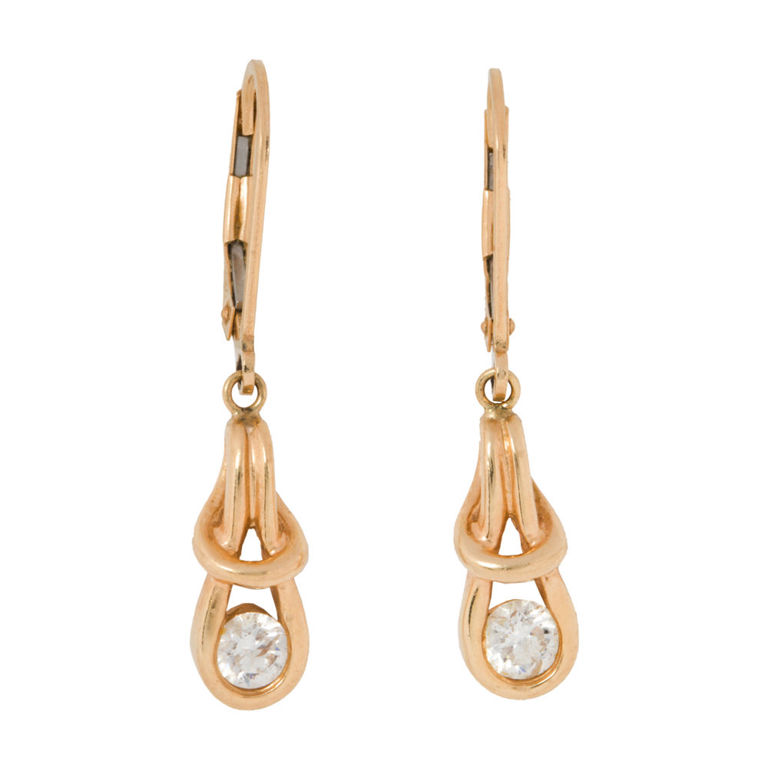 14k Gold Diamond Earrings