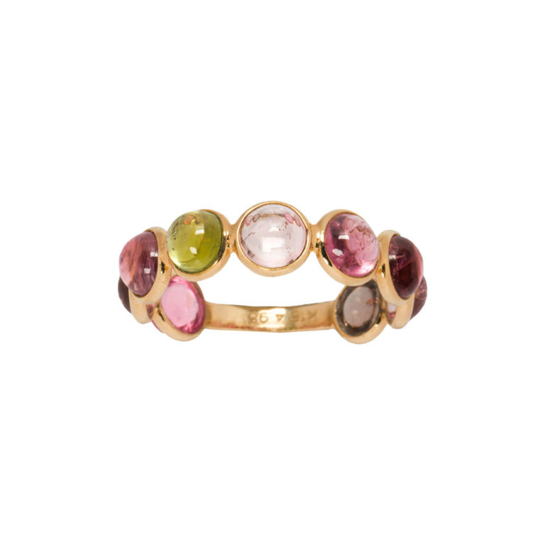 18k Gold Multi-Color Tourmaline Ring