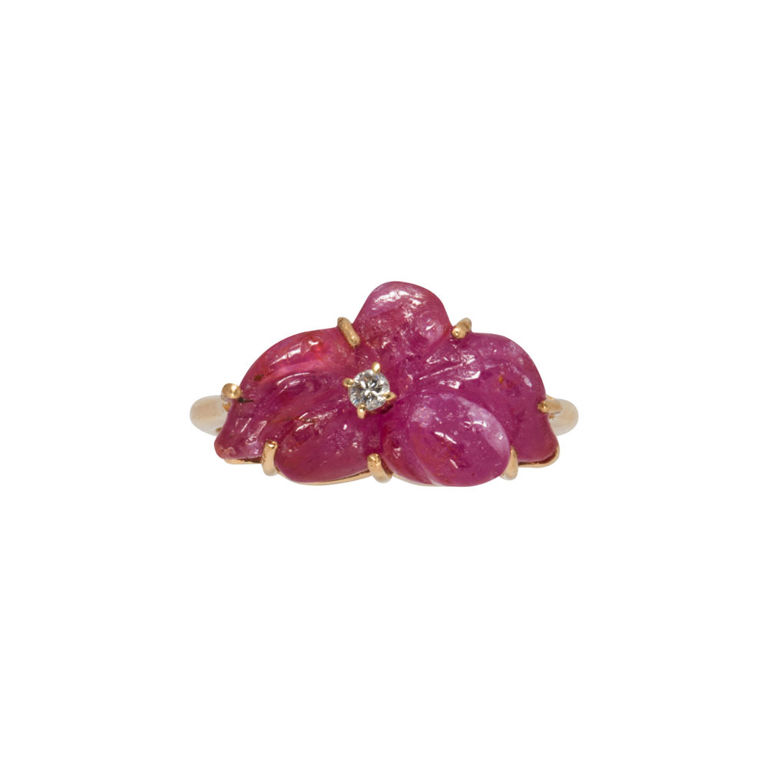 18k Gold Ruby and Diamond Ring