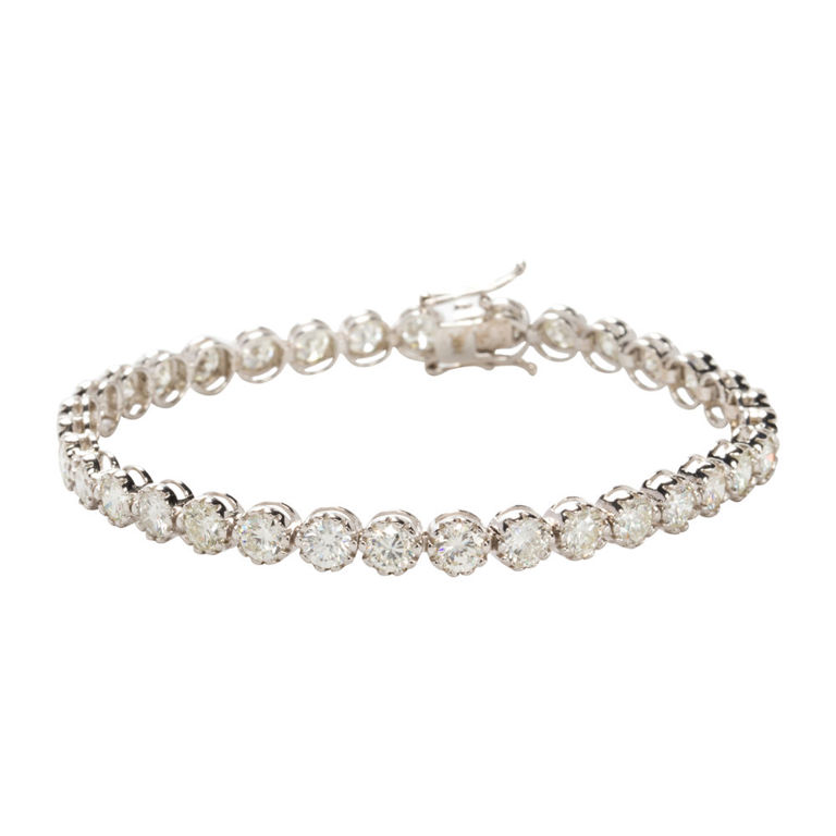 14k White Gold Diamond Tennis Bracelet