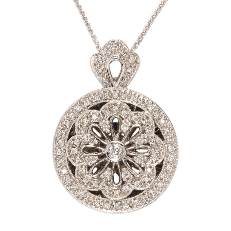 14k white gold diamond chain