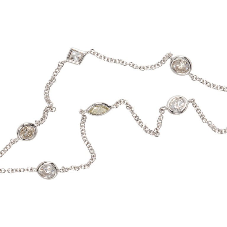 14k White Gold Diamond Necklace