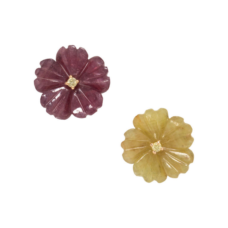 18k Gold Sapphire and Diamond Earrings