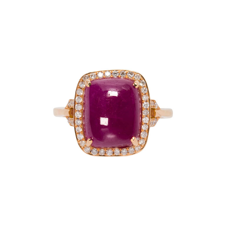 18k Gold Ruby and Diamond Ring