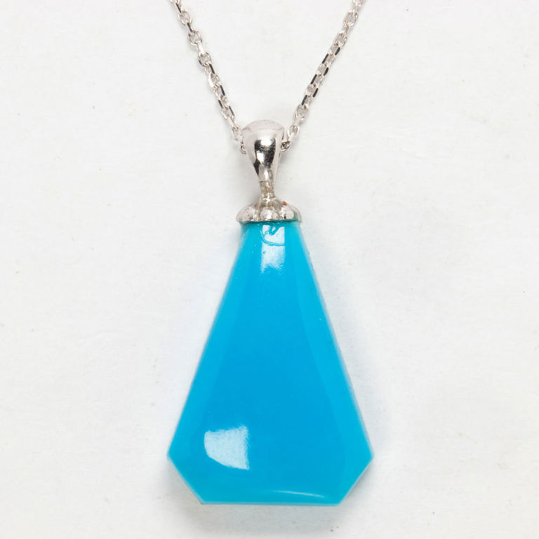 14k Gold Turquoise Pendant Necklace