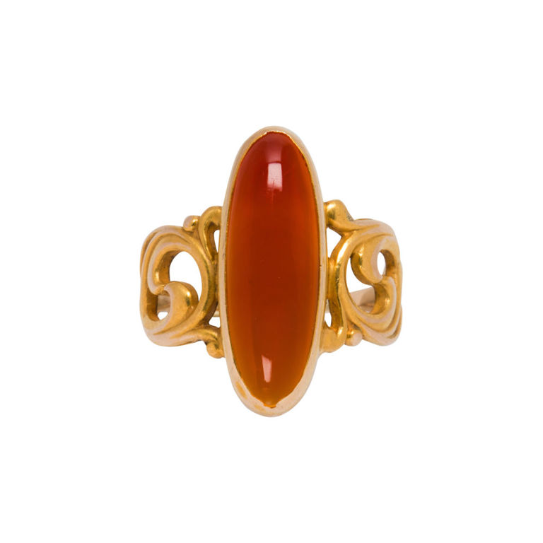 14k Gold Carnelian Ring