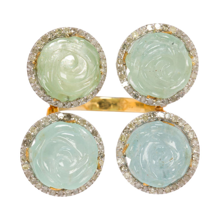 Silver and 14k Gold Aquamarine Ring