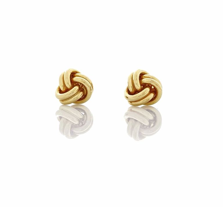 18k Yellow Gold Love Knot Earrings