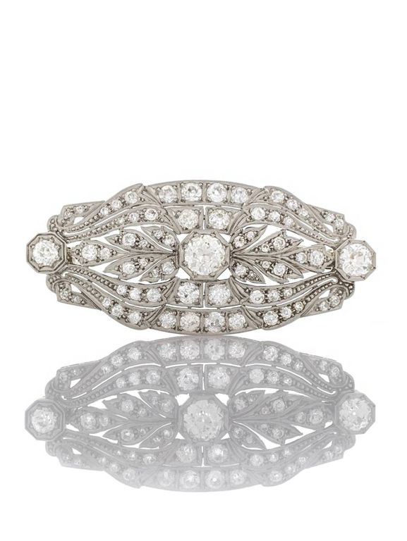 Art Deco Platinum Diamond Brooch
