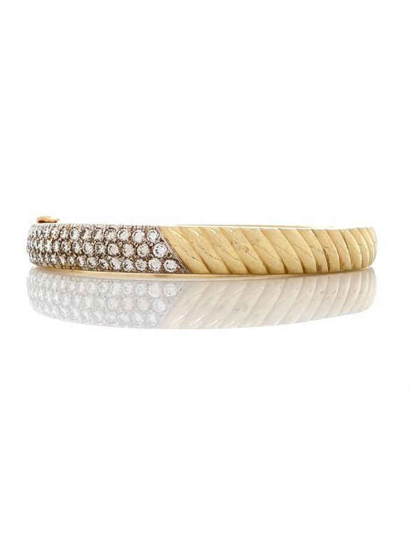 18k yellow gold hinged diamond bracelet