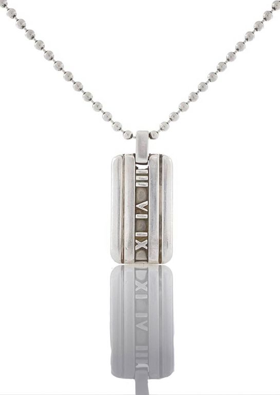 Silver Dog Tag Pendant Necklace