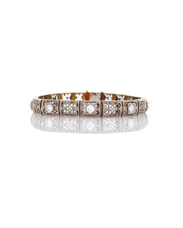 14k White Gold Diamond Bracelet