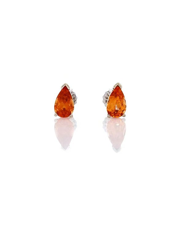 14k White Gold Tourmaline Stud Earrings