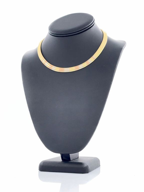14k Tri-Color Gold Herringbone Necklace