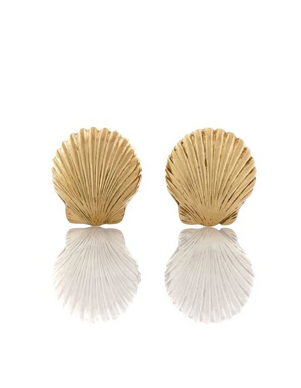 10k Gold Shell Earrings