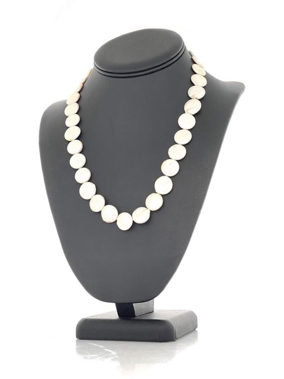 14k Gold Button Pearl Necklace