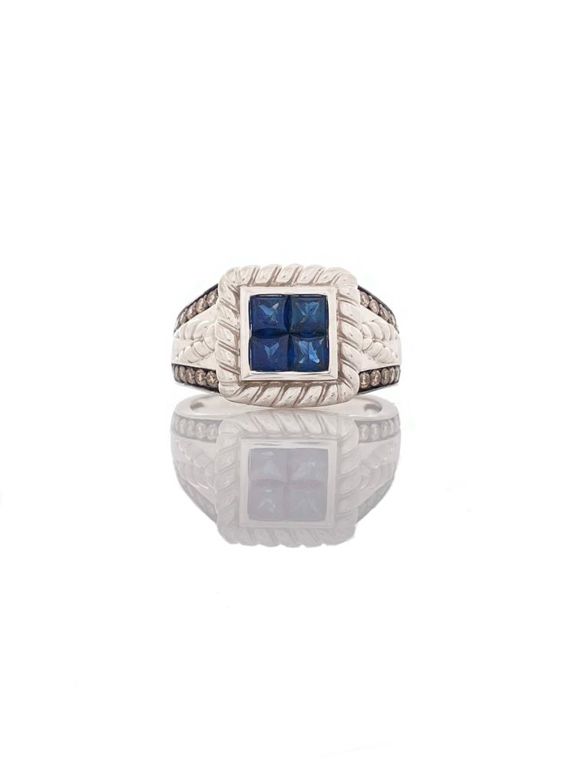 14k Gold Sapphire Diamond Ring
