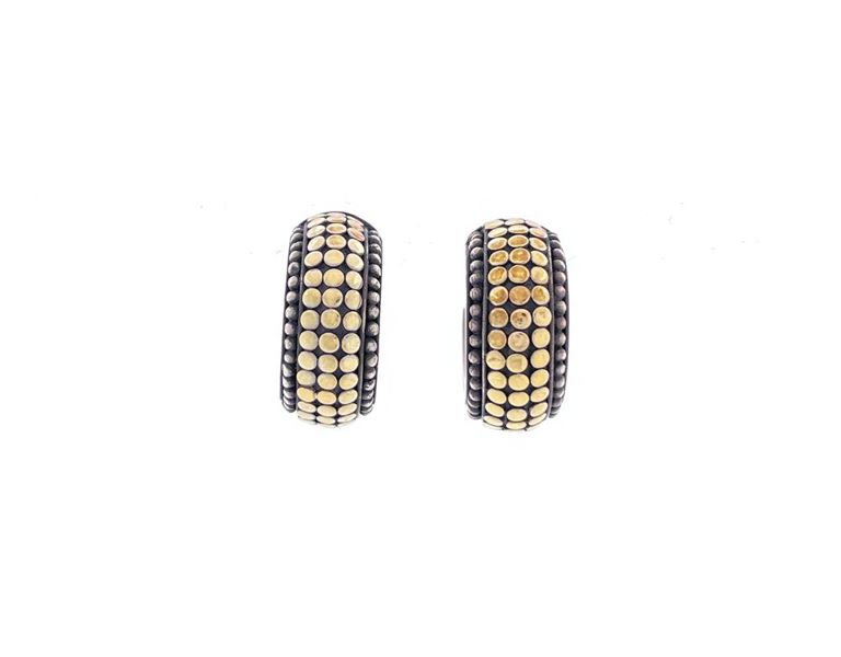 Gold and Silver Dot Hoop Earrings