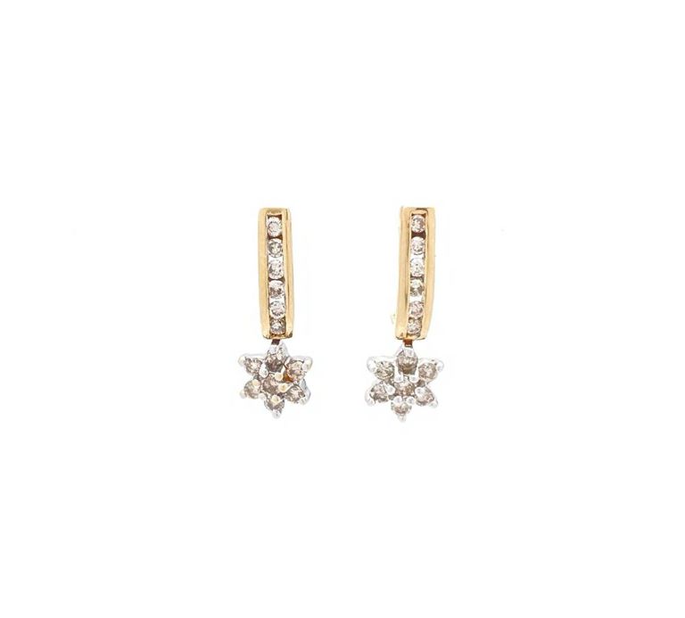 10k Gold Diamond Star Earrings