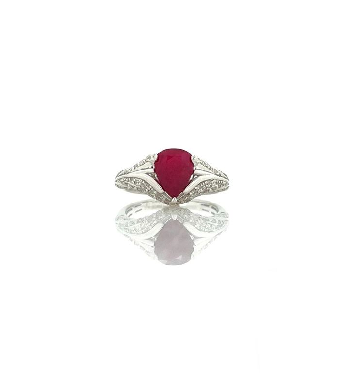 Platinum Ruby Diamond Ring