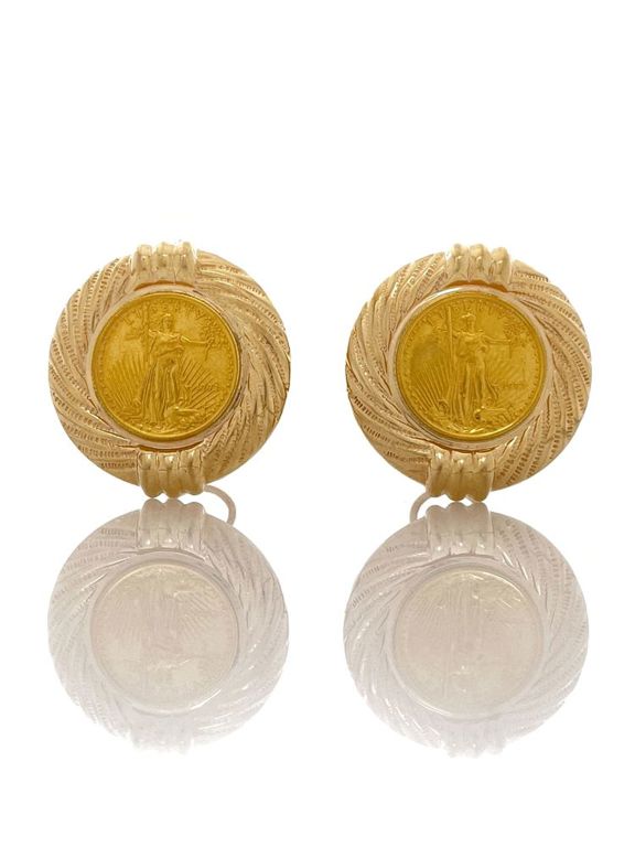14k Gold Coin Earrings