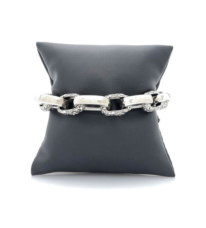 Sterling Silver Floral Link Bracelet