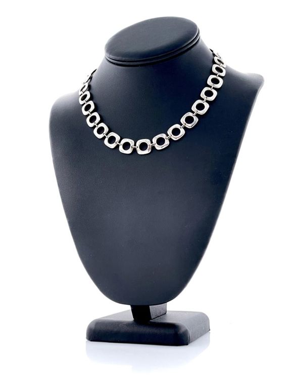 Sterling Silver Cushion Link Necklace