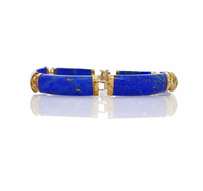 14k Gold Lapis Link Bracelet
