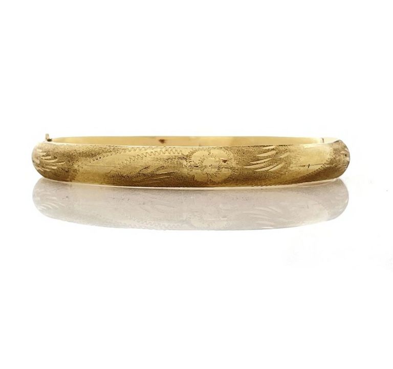 14k Gold Hinged Bangle