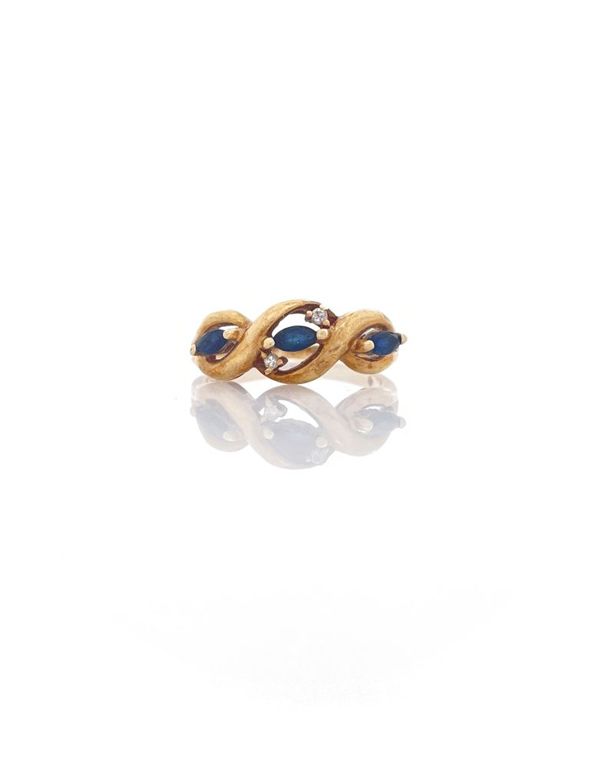 10k Gold Topaz Diamond Ring