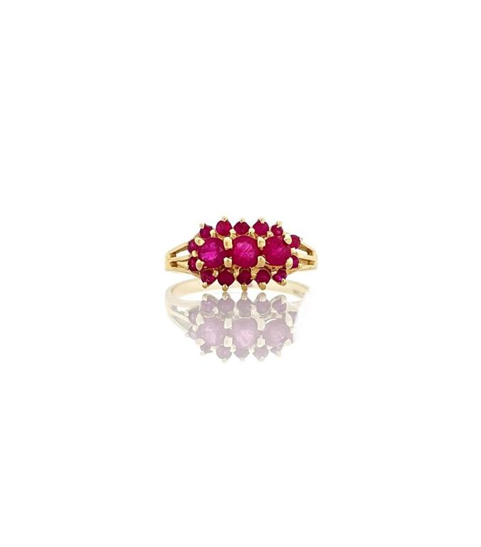 14k Gold Pink Ruby Ring