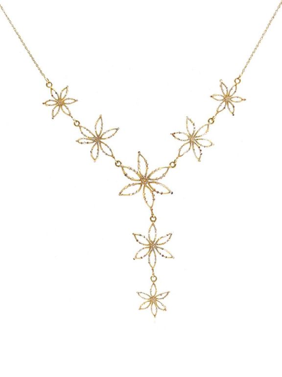 14k Gold Floral Necklace