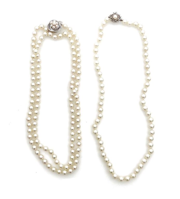 Silver Cultured Pearl Necklaces Lot