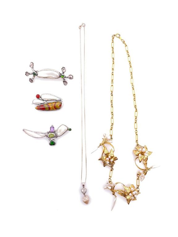 Sterling Silver Pearl Gemstone Jewelry Lot